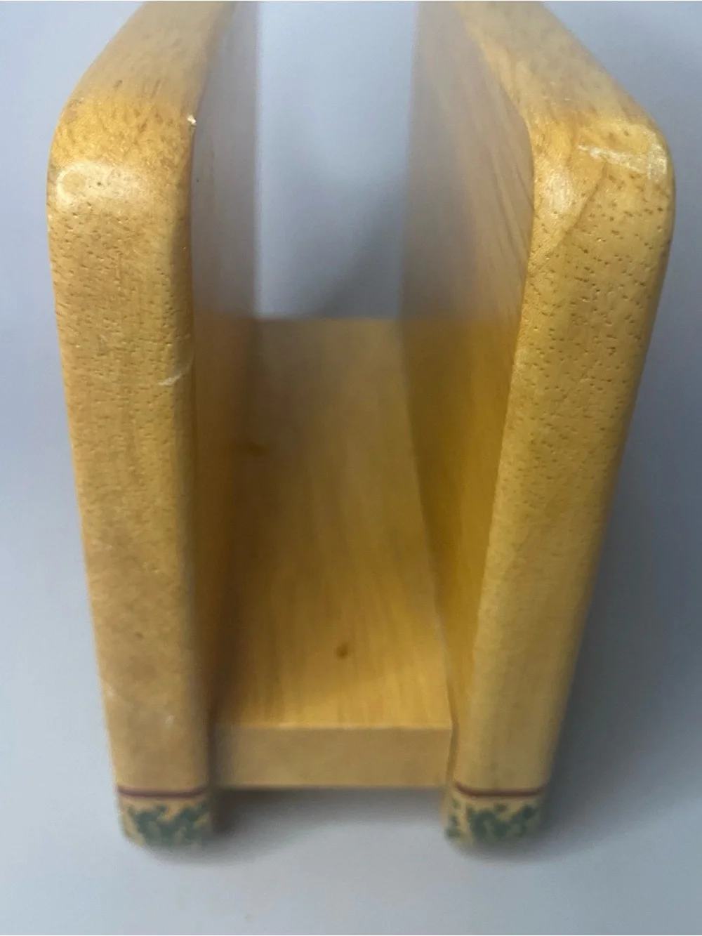 Vintage 1998 Holiday Wooden Napkin Holder with Green Christmas Tree